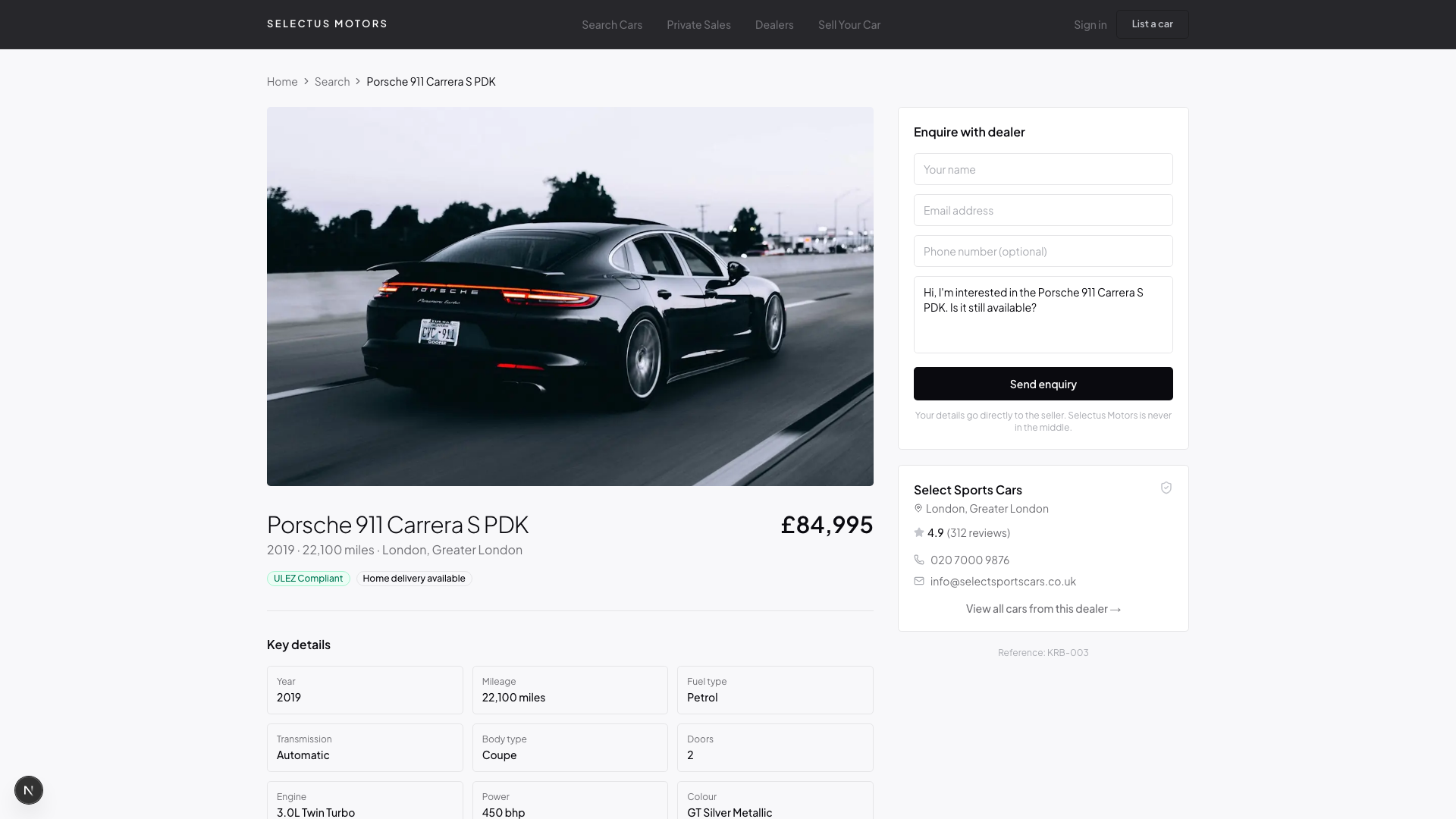 Selectus Motors — car detail and enquiry